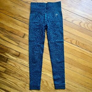GYMSHARK Green Adapt Animal Print Seamless Leggings Size XS